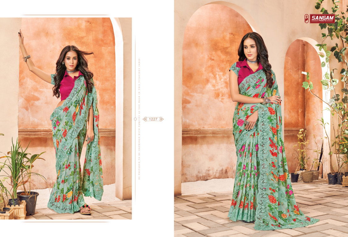 Sangam Nirvana Casual Wear Georgette Printed Designer Saree Collection